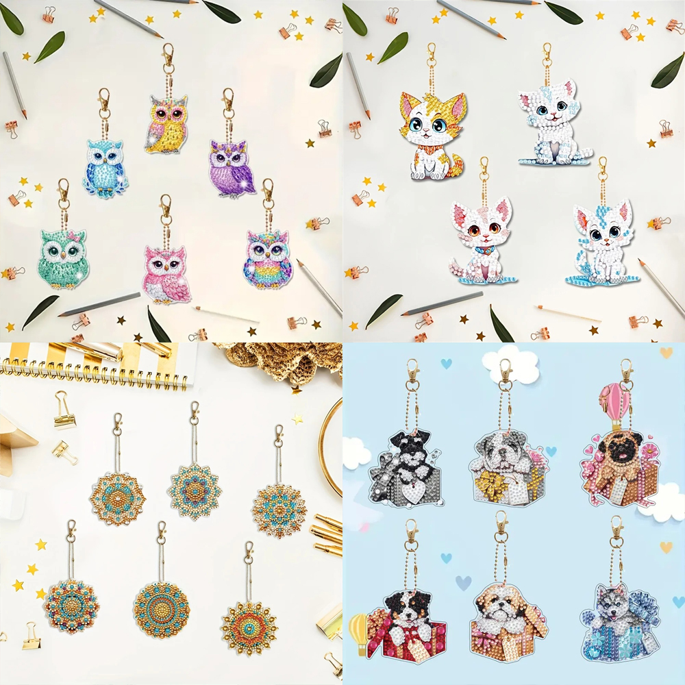 6-piece/set DIY Diamond Keycha - đánh giá và giá Resin Craft Ideas