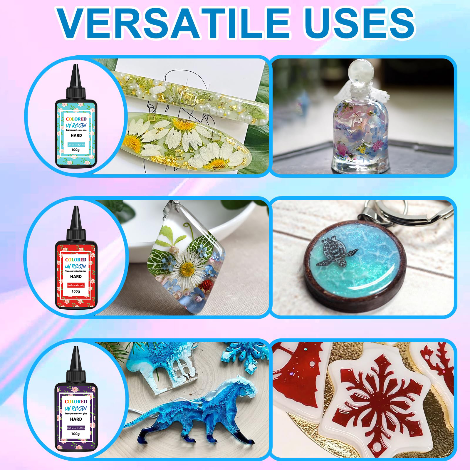 100g Medium Low High Viscosity - đánh giá và giá Resin Pigment Set