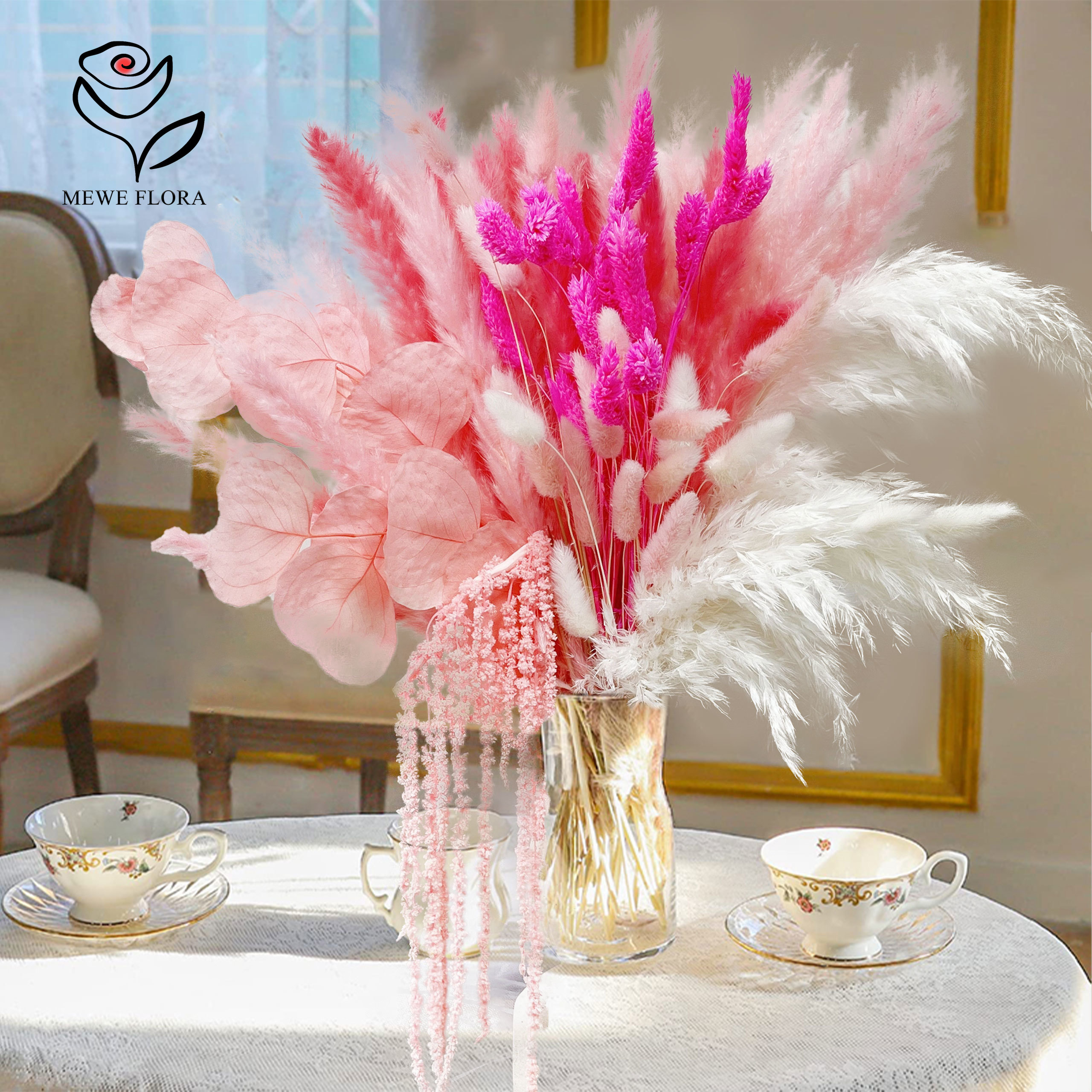Natural Pampas Pink Dried Flow - đánh giá và giá Dried Flower Bulk