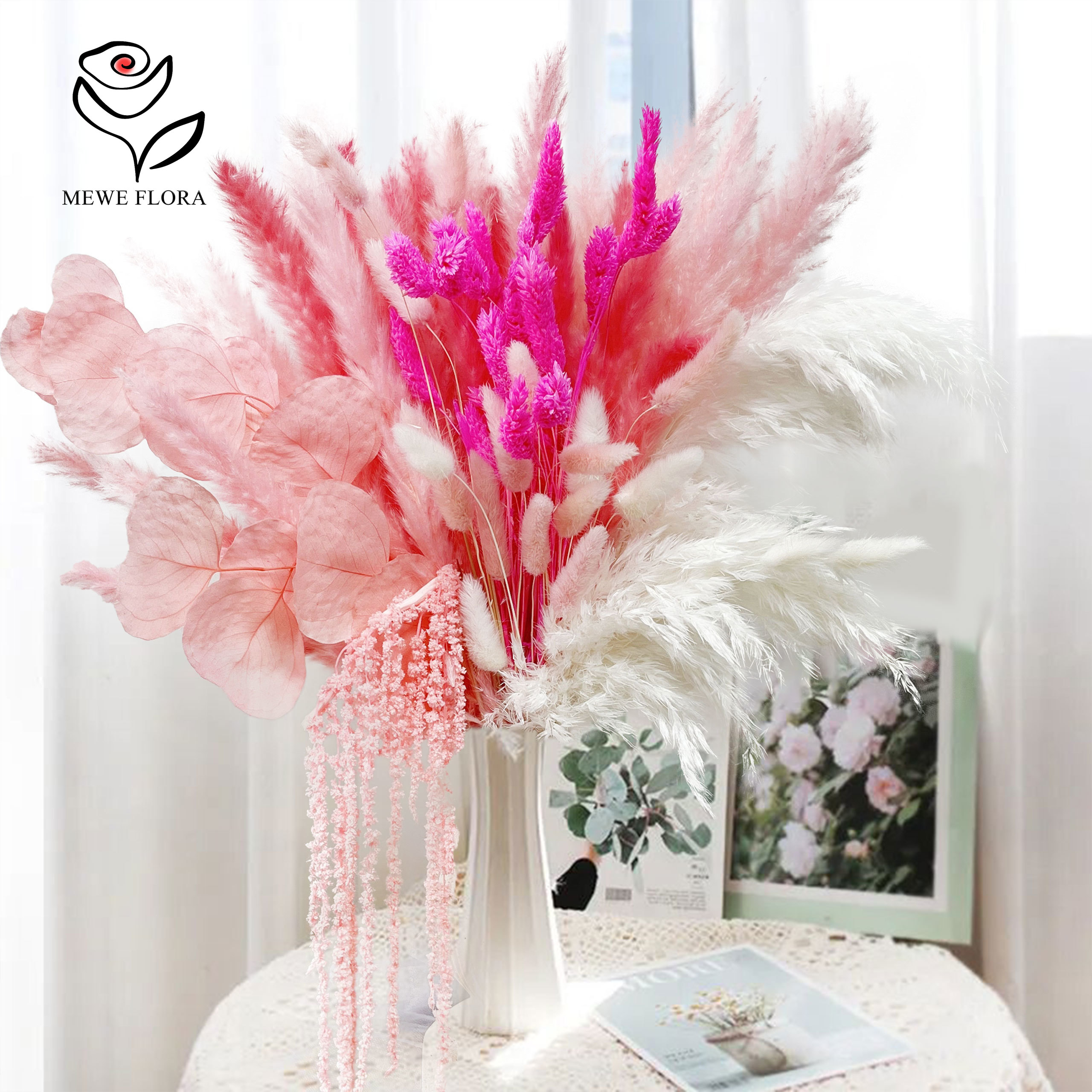 Natural Pampas Pink Dried Flow - đánh giá và giá Dried Flower Bulk