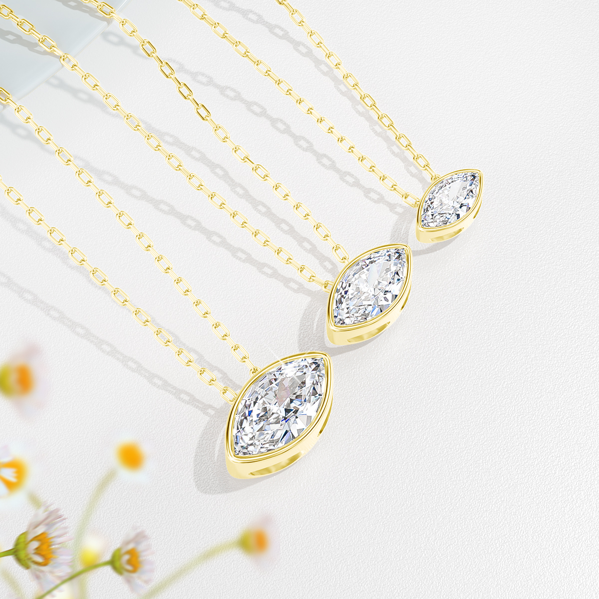 14K Gold Filled Bezel Set Marq - đánh giá và giá Bezels Set Pendant