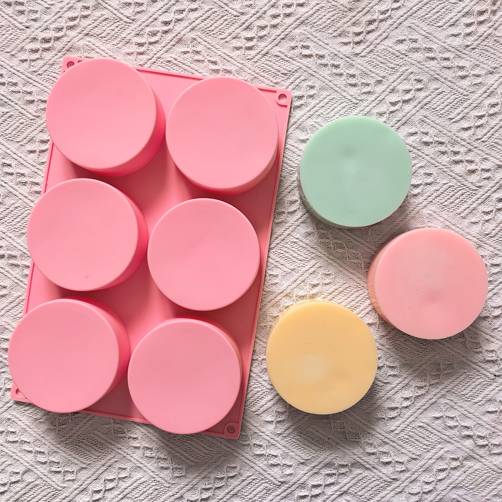 1pc 6-cavity large round disc  - đánh giá và giá Coaster Mold Round