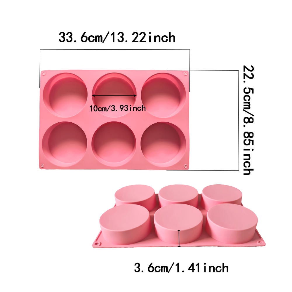 1pc 6-cavity large round disc  - đánh giá và giá Coaster Mold Round