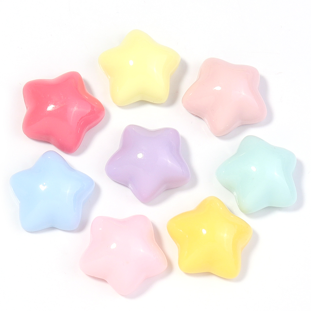 50pcs/lot 16mm Colorful Star R - đánh giá và giá Resin Crafts Diy