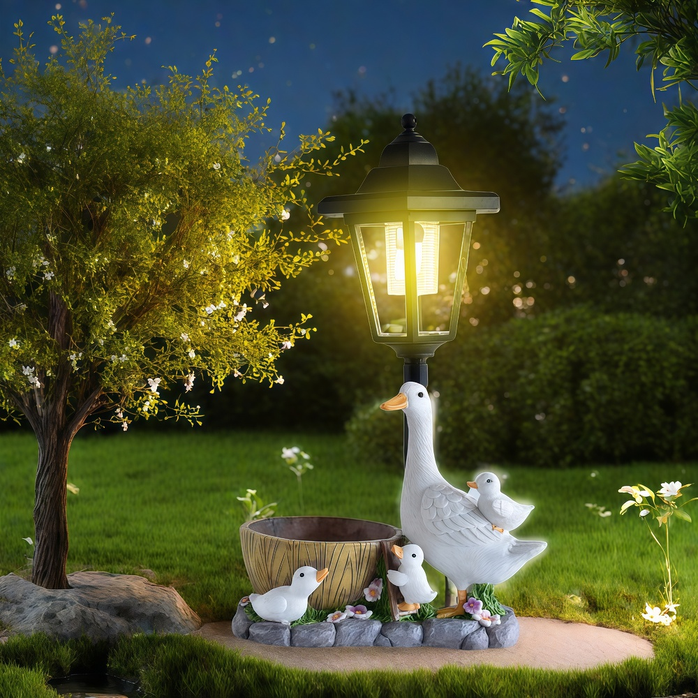 Solar Duck Night Light Garden  - đánh giá và giá Resin Craft Material