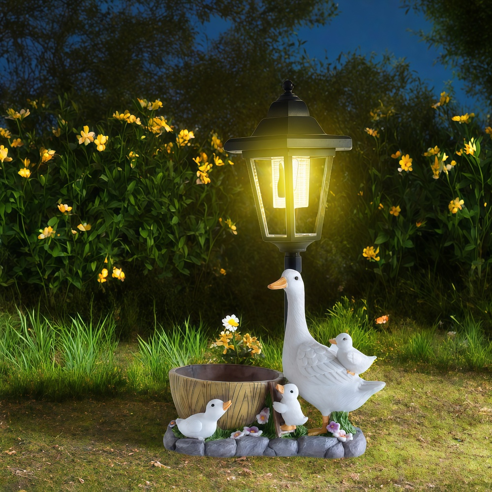 Solar Duck Night Light Garden  - đánh giá và giá Resin Craft Material