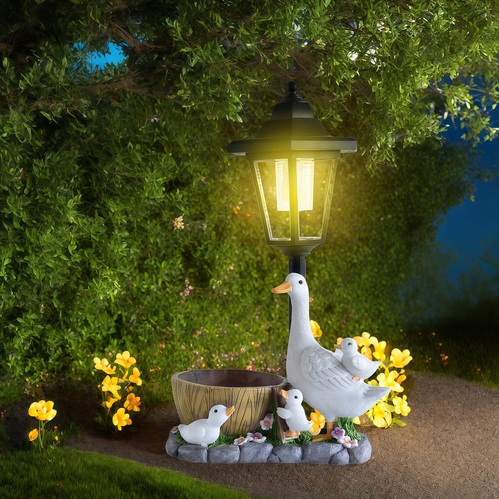 Solar Duck Night Light Garden  - đánh giá và giá Resin Craft Material
