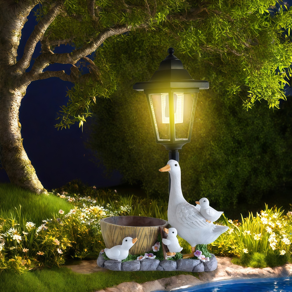 Solar Duck Night Light Garden  - đánh giá và giá Resin Craft Material