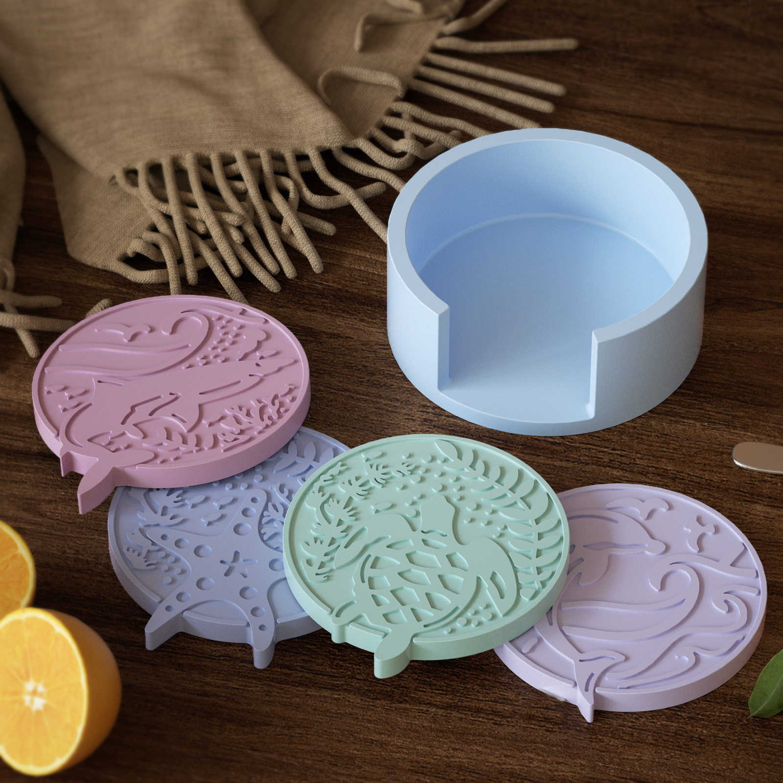 Plaster Coaster Storage Base M - đánh giá và giá Resin Ocean Wave Mold