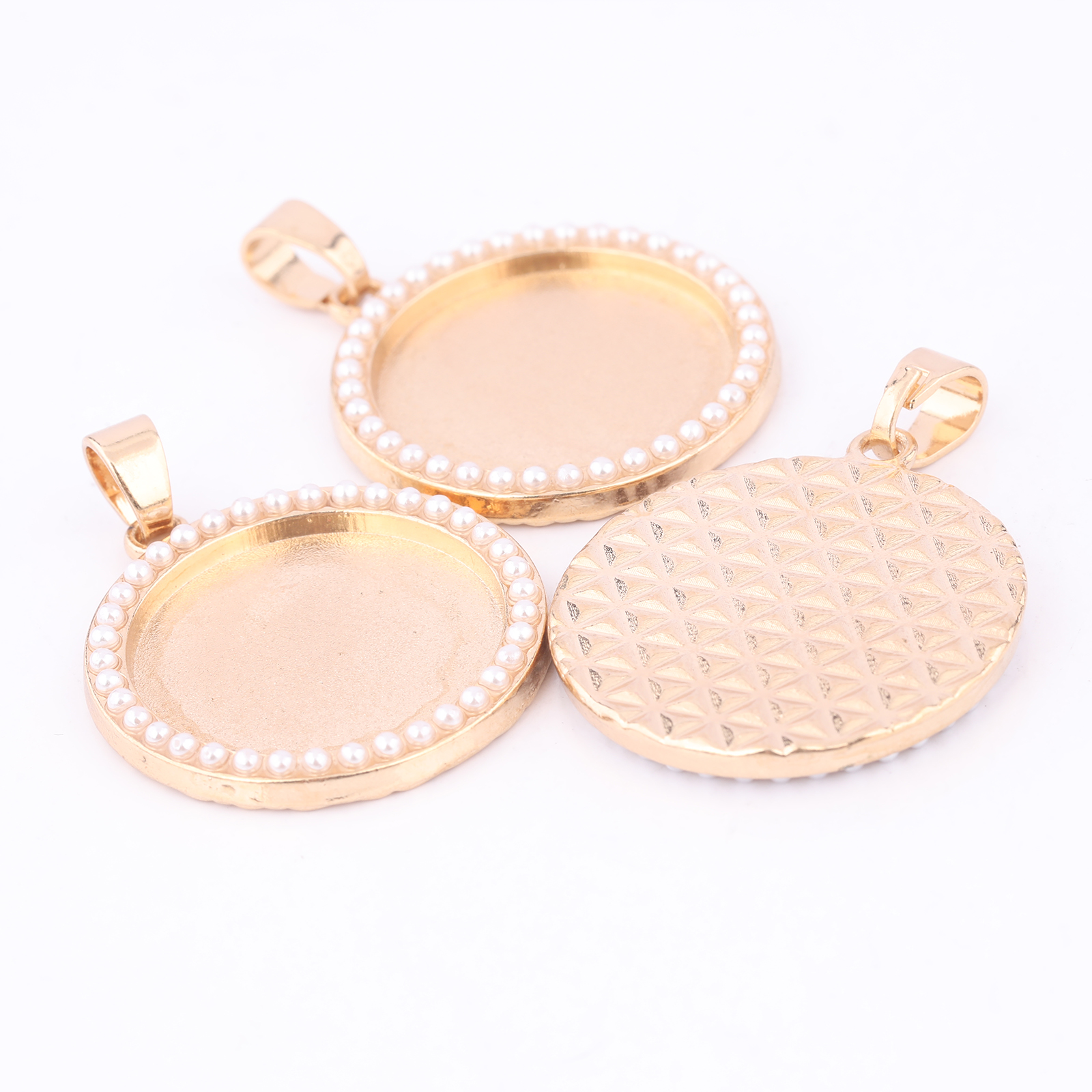5pcs Kc Gold Pearl Cabochon Ba - đánh giá và giá Bezels Set Pendant