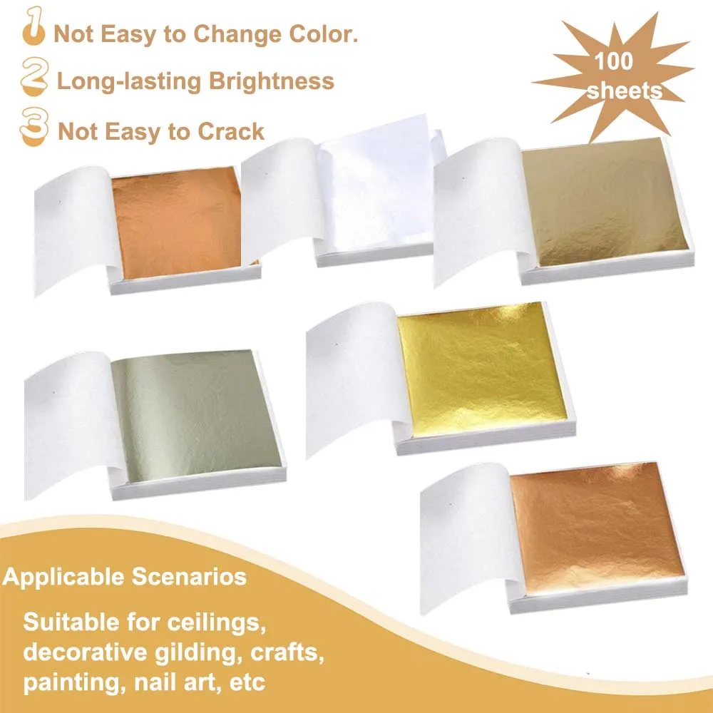 100pcs Imitation Golds Silver  - đánh giá và giá Gold Foil Flakes