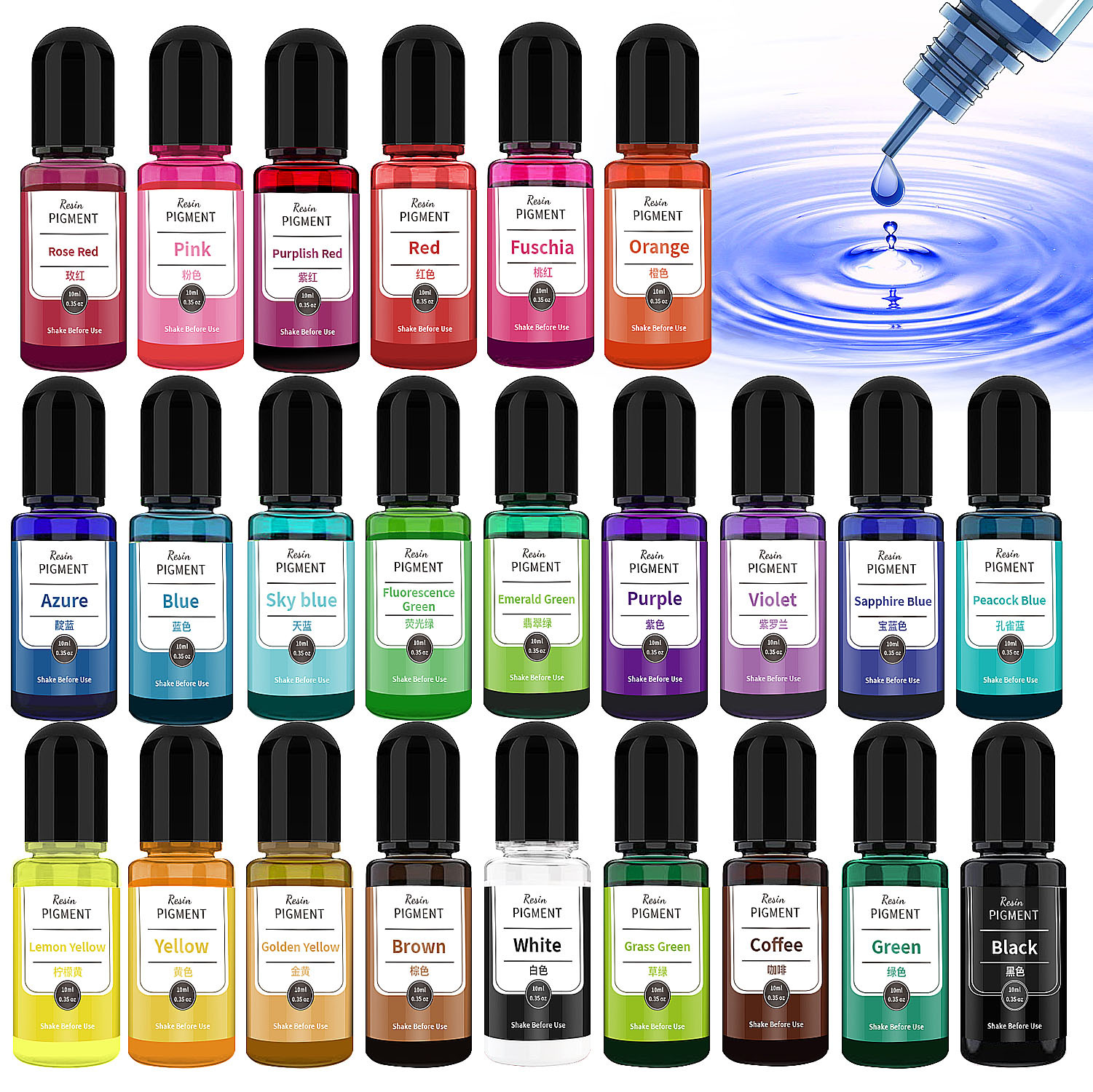 24/30 Colors Set 10ml Epoxy Re - đánh giá và giá Resin Dye Alcohol