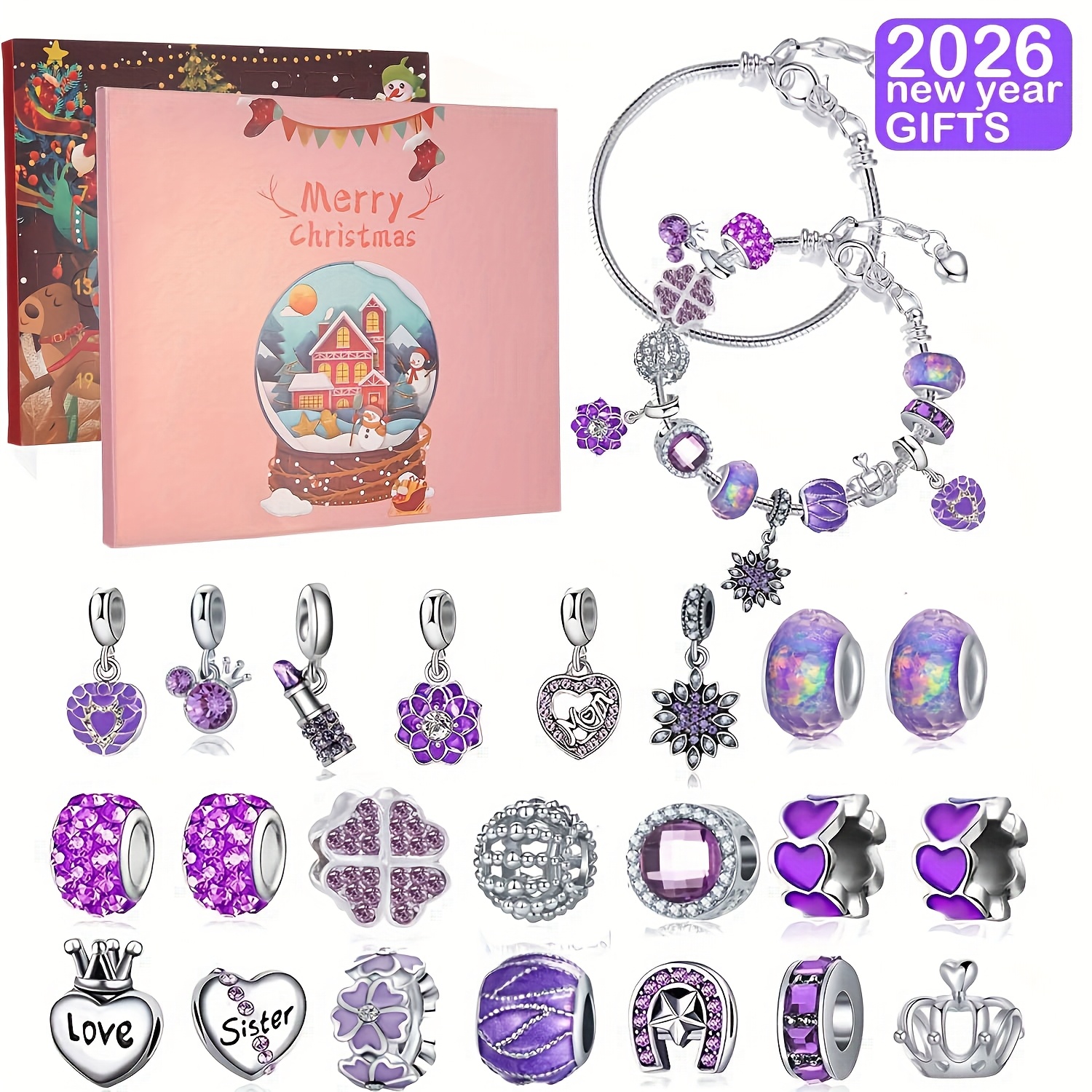 Christmas purple beads DIY jew - đánh giá và giá Resin Jewelry Kit