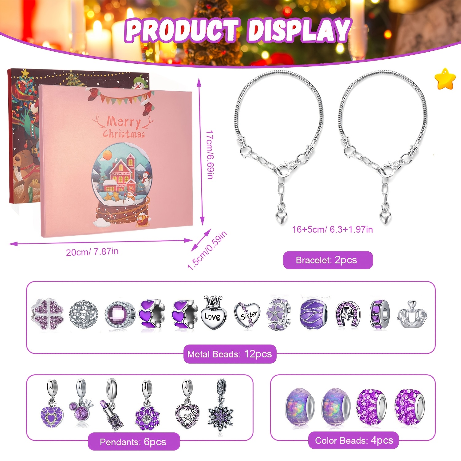 Christmas purple beads DIY jew - đánh giá và giá Resin Jewelry Kit