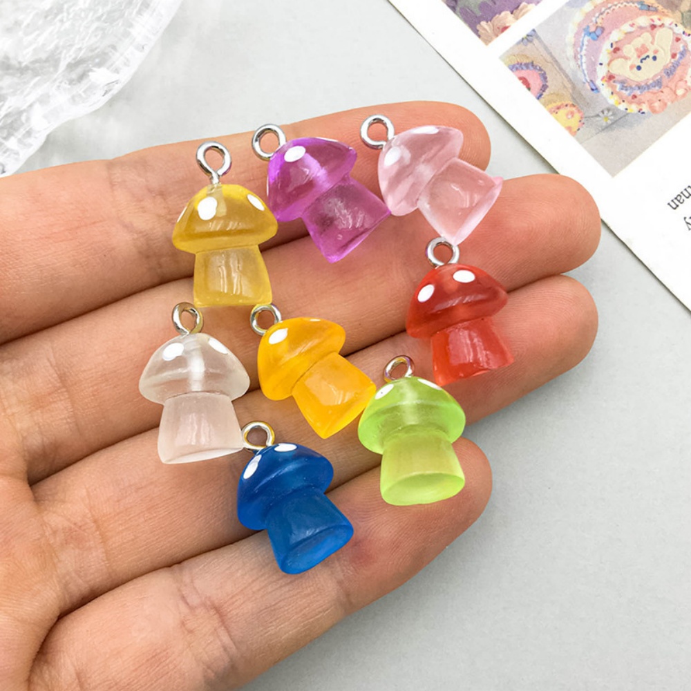 16pcs Luminous Mushroom Charms - đánh giá và giá Resin Craft Projects