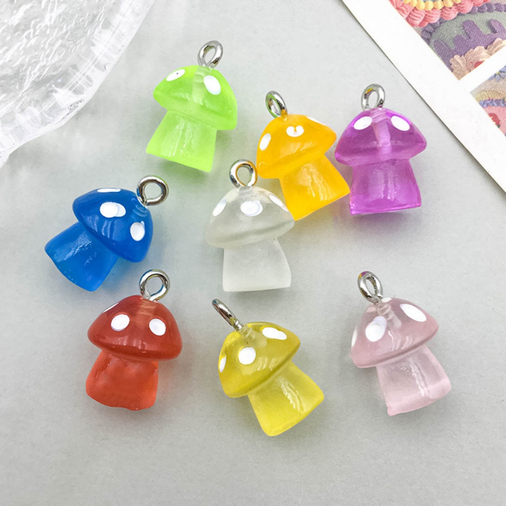 16pcs Luminous Mushroom Charms - đánh giá và giá Resin Craft Projects