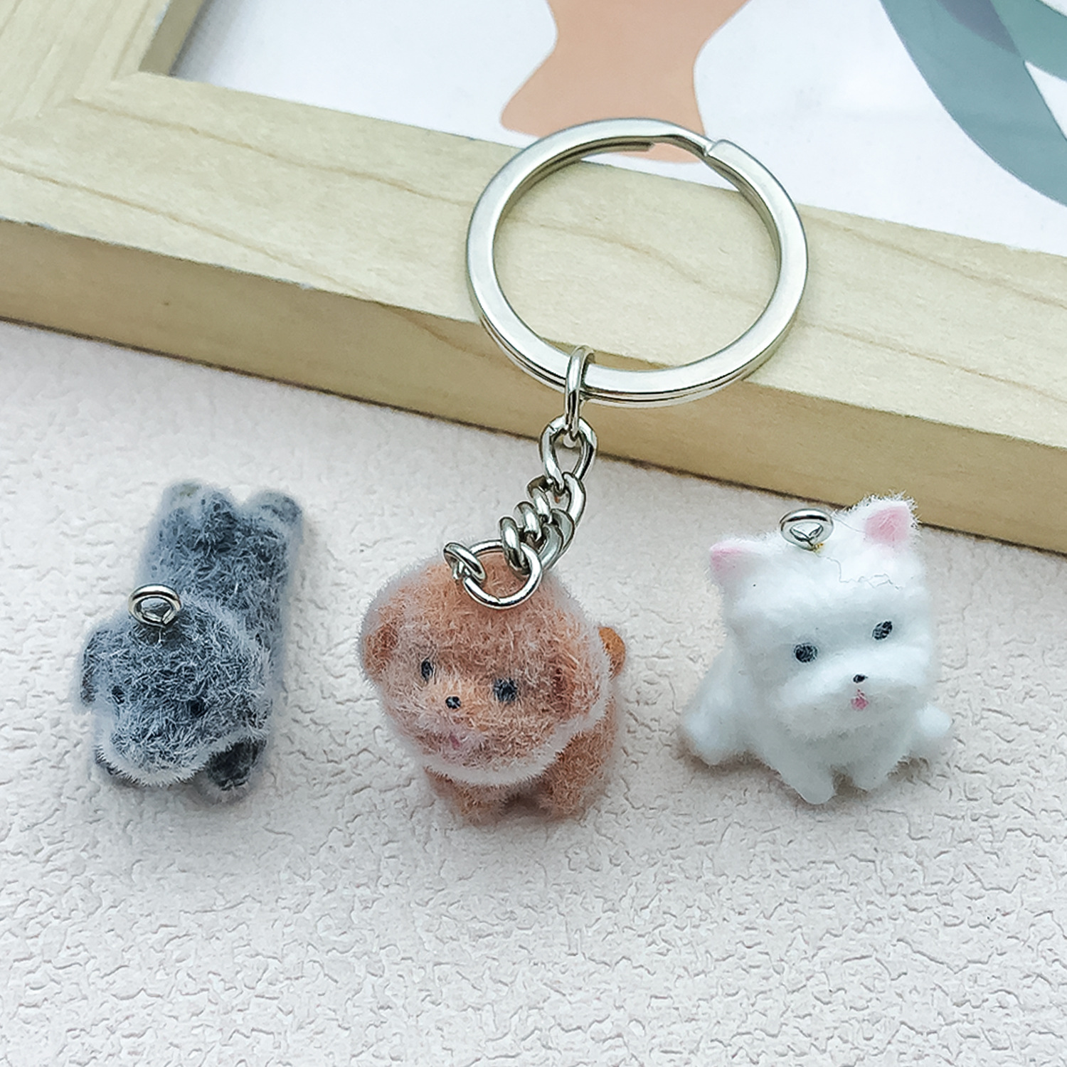 5pcs&1pc Flocked Resin Animal  - đánh giá và giá Resin Craft Material