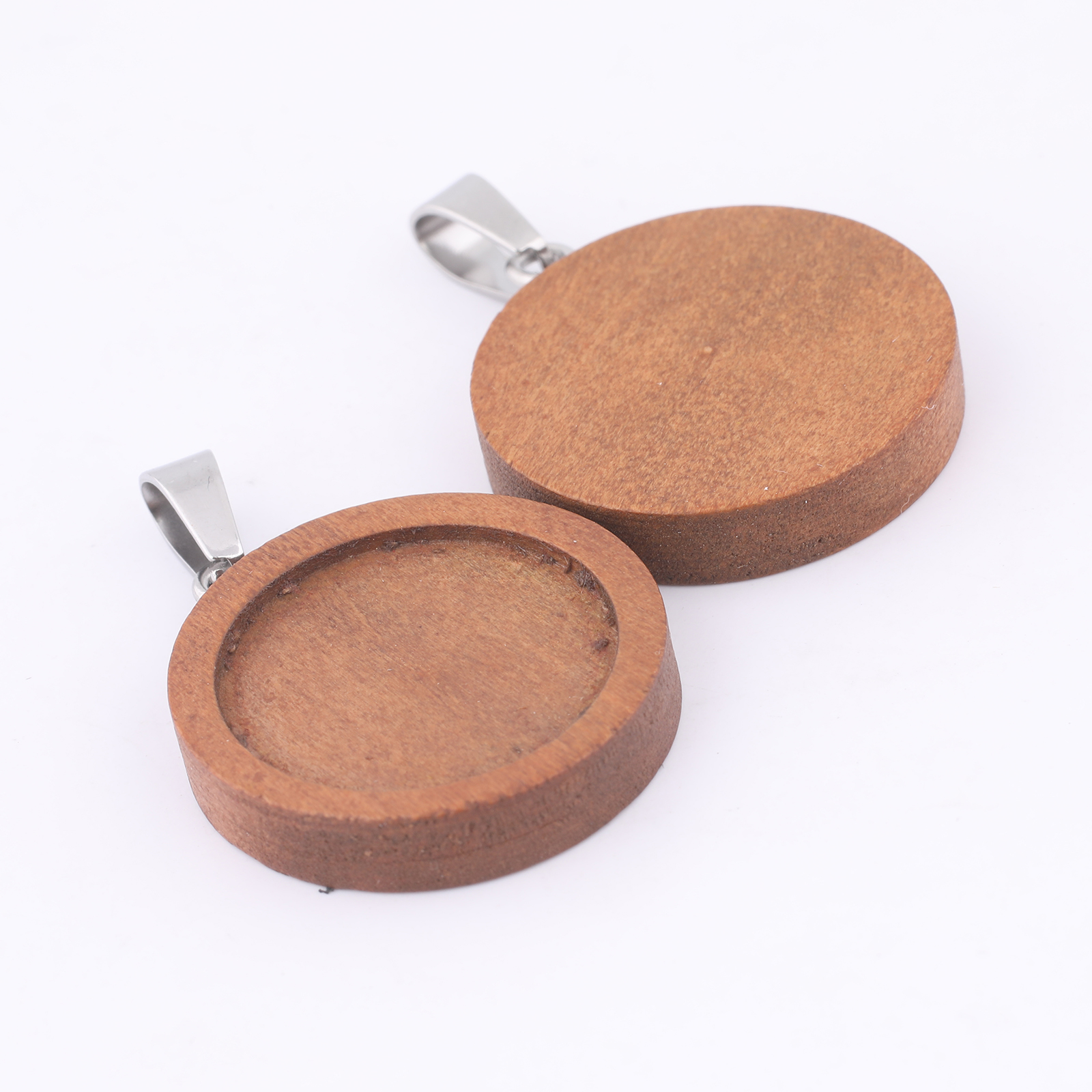 10pcs 20mm Round Wood Cabochon - đánh giá và giá Bezels Set Pendant