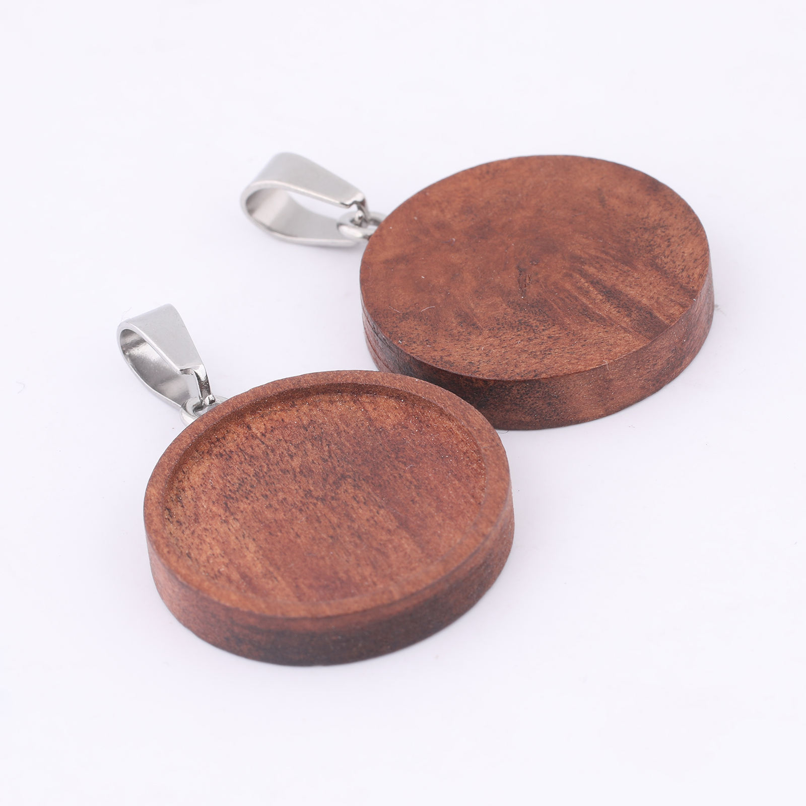 10pcs 20mm Round Wood Cabochon - đánh giá và giá Bezels Set Pendant
