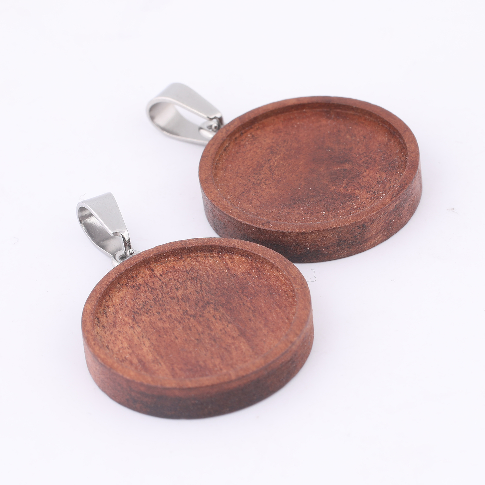 10pcs 20mm Round Wood Cabochon - đánh giá và giá Bezels Set Pendant