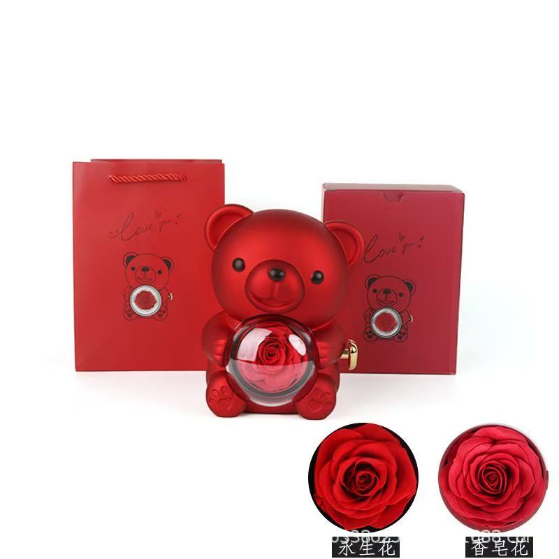 Preserved Rose Hug Bear with P - đánh giá và giá Flower Preservation Resin