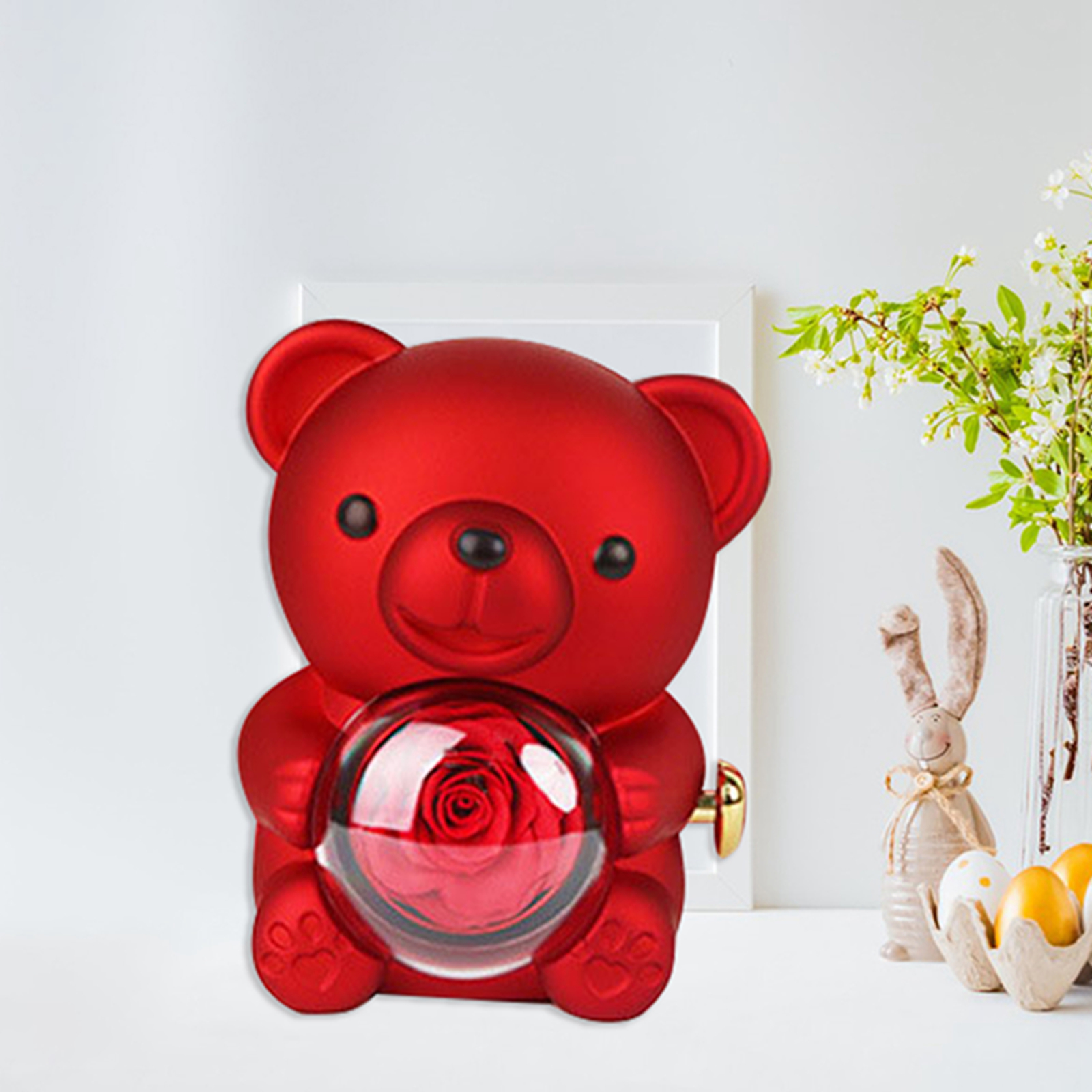 Preserved Rose Hug Bear with P - đánh giá và giá Flower Preservation Resin