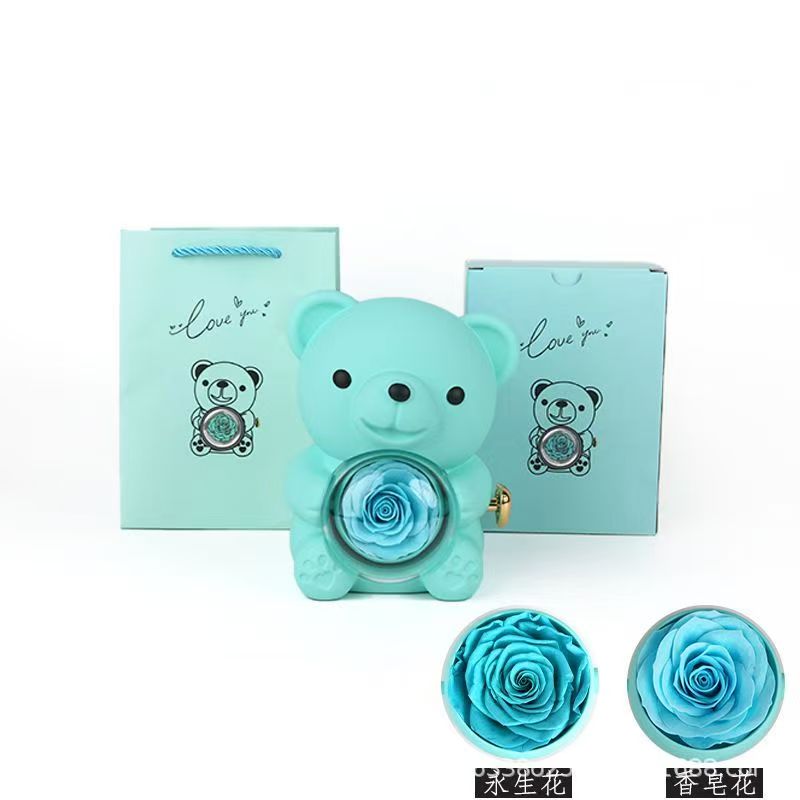 Preserved Rose Hug Bear with P - đánh giá và giá Flower Preservation Resin