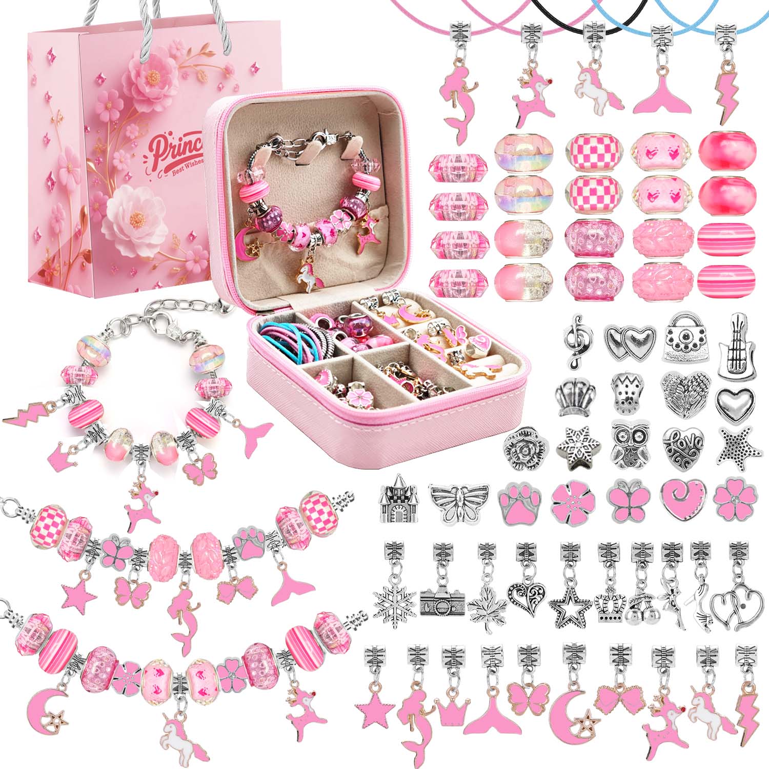 68pcs pink beaded jewelry set, - đánh giá và giá Resin Craft Projects