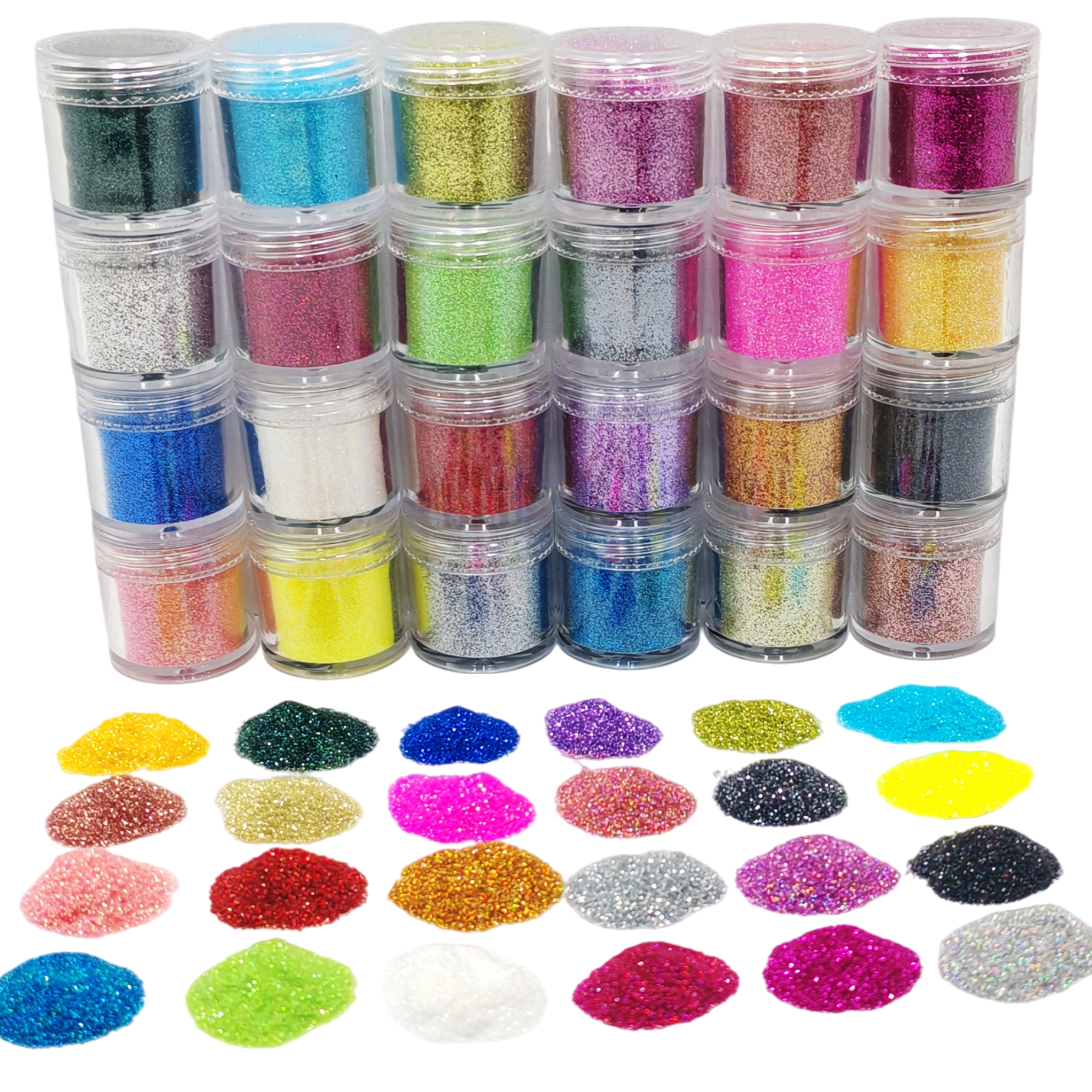 24-Color Cosmetic Iridescent H - đánh giá và giá Resin Glitter Pack