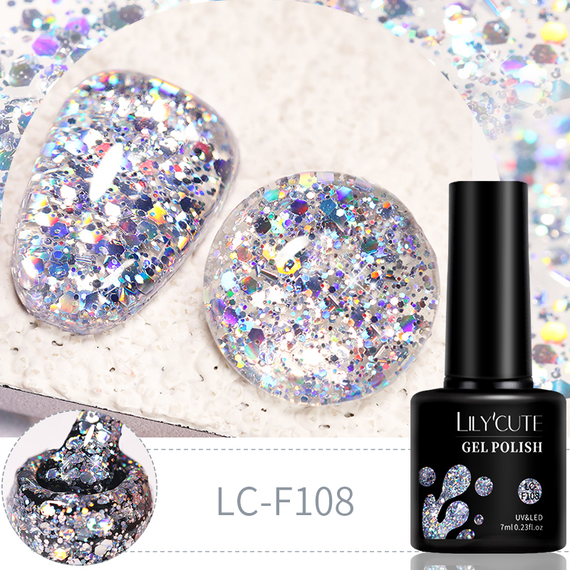 LILYCUTE 7ml 6Pcs/Set Glitter  - đánh giá và giá Resin Glitter Pack