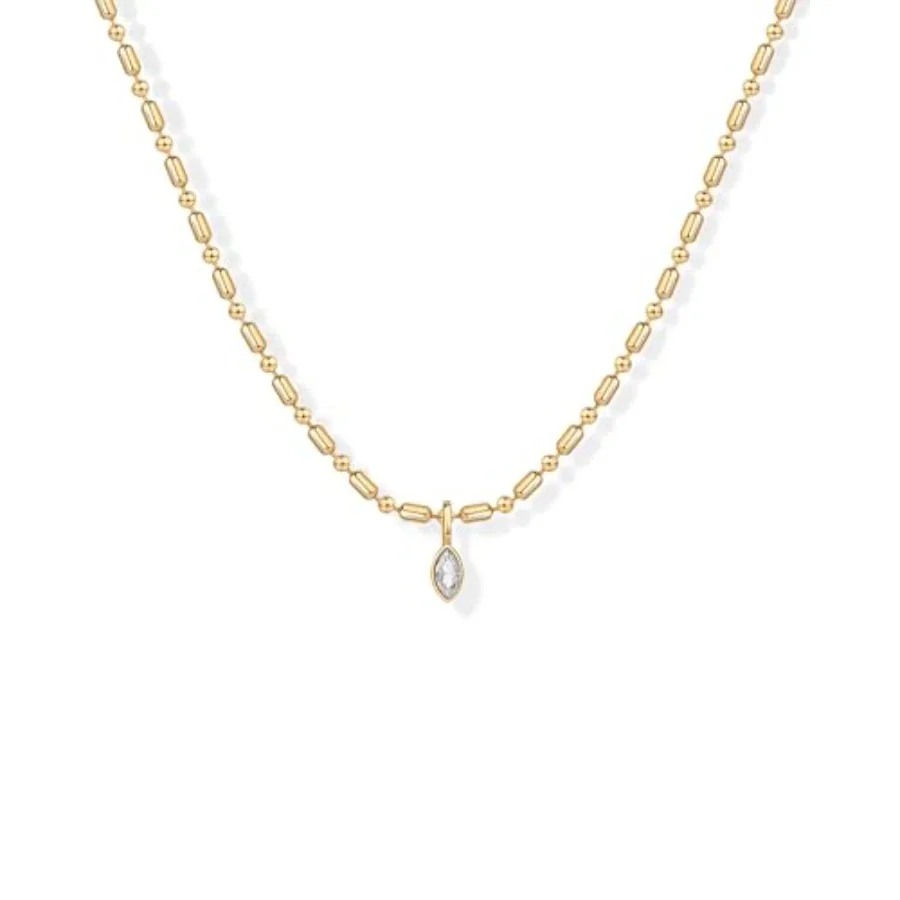 14K Gold Plated Dainty Tube Ba - đánh giá và giá Bezels Set Pendant