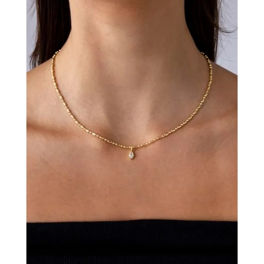 14K Gold Plated Dainty Tube Ba - đánh giá và giá Bezels Set Pendant