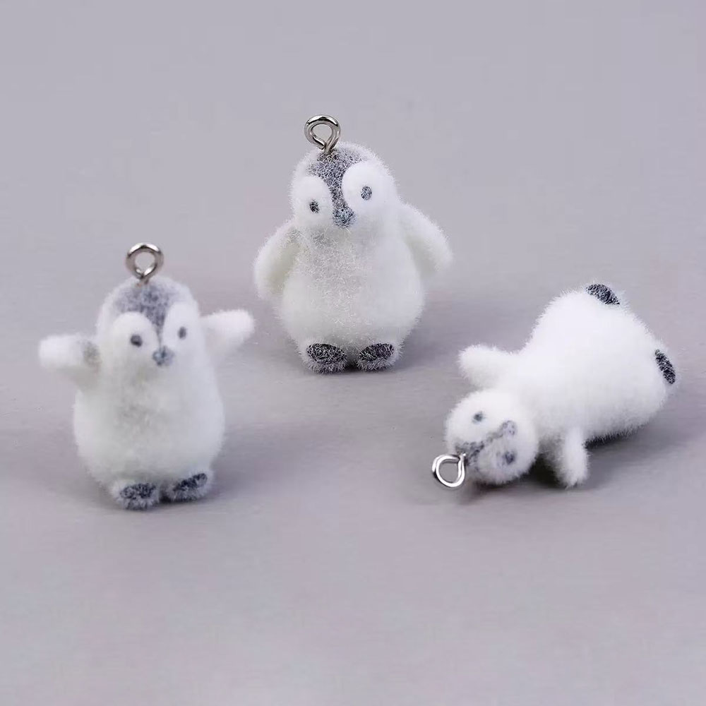 5pcs Flocking Small Penguin Re - đánh giá và giá Resin Craft Projects