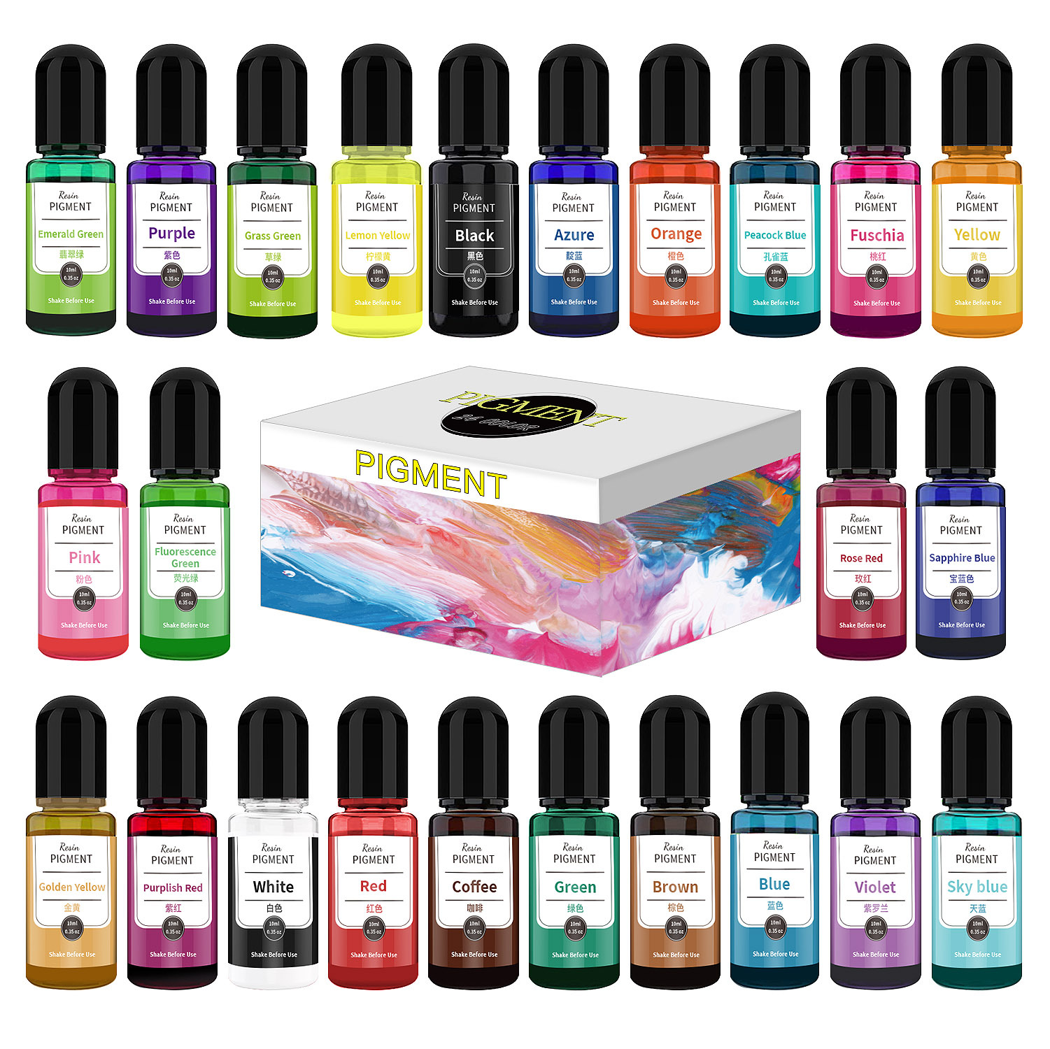 24 Color Art Ink Alcohol Resin - đánh giá và giá Resin Dye Alcohol