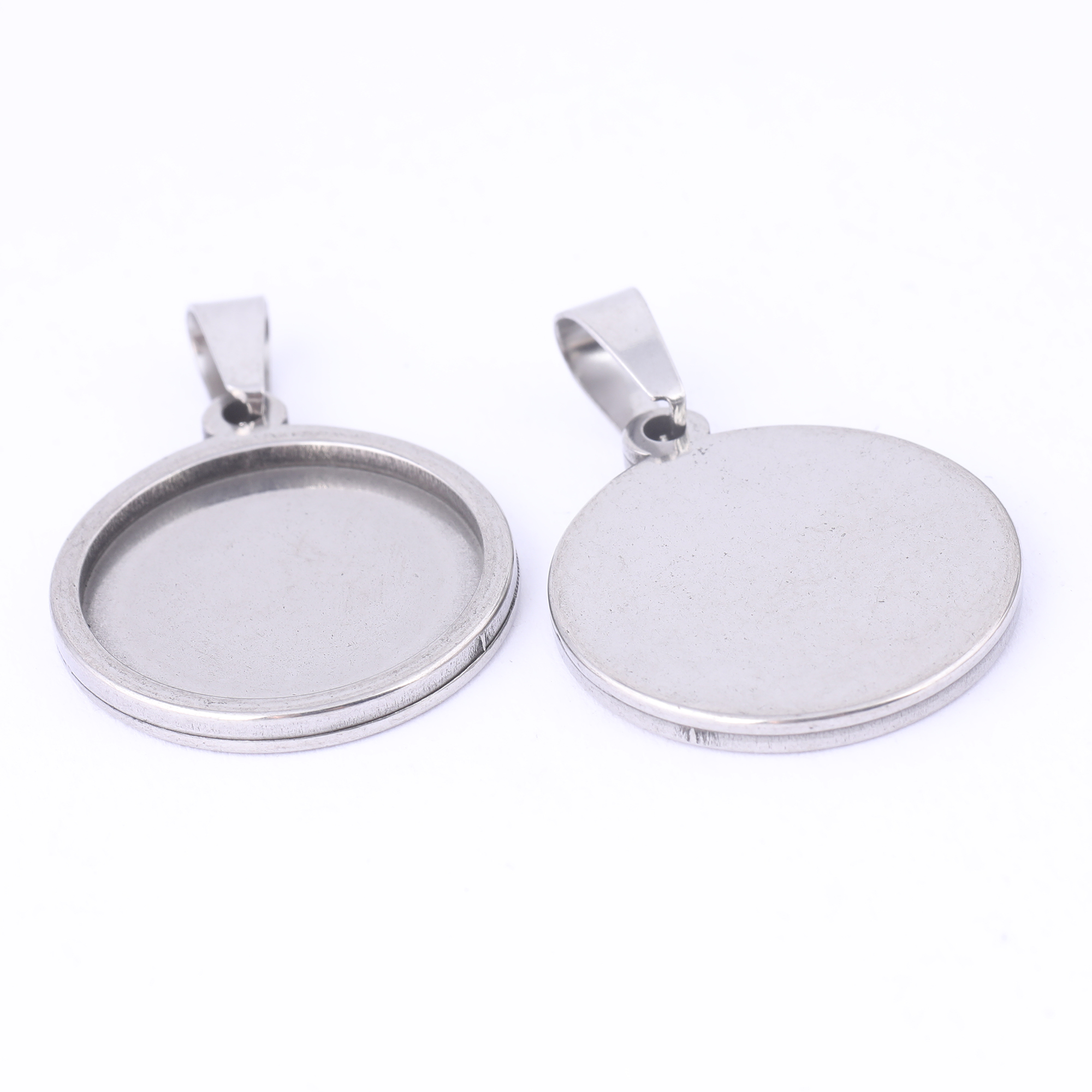 5pcs Stainless Steel 16mm 18mm - đánh giá và giá Bezels Set Pendant